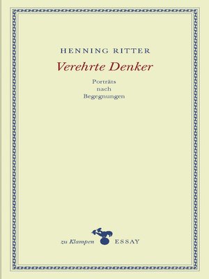 cover image of Verehrte Denker